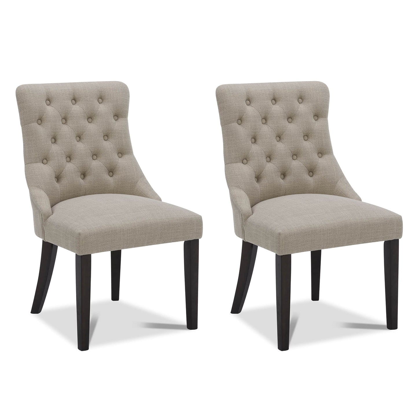 CHITA LIVING-Morgan Prime Tufted Dining Chair (Set of 2)-Dining Chairs-Performance Fabric-Tan-