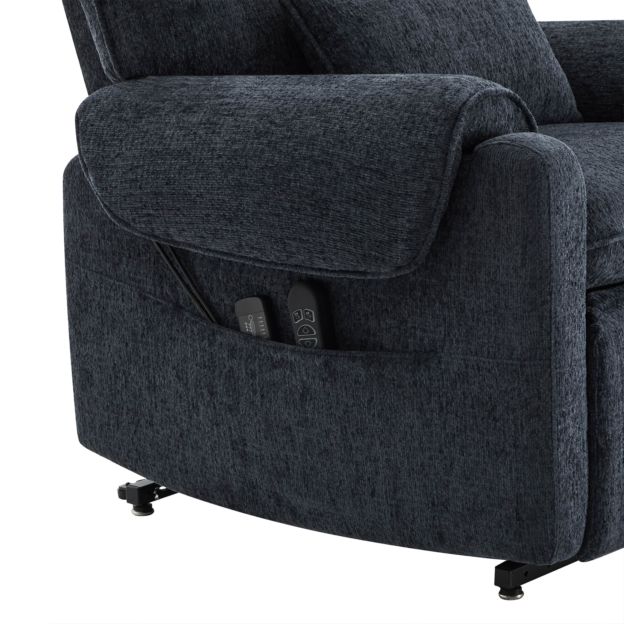 CHITA LIVING-Coro Power Lift Chair Recliner For Elderly-Lift Chair-Chenille Fabric-Navy-