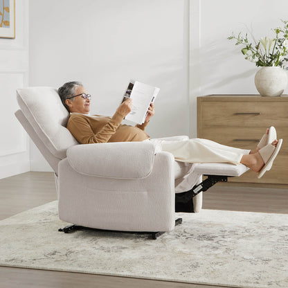 CHITA LIVING-Coro Power Lift Chair Recliner For Elderly-Lift Chair-Chenille Fabric-Cream-