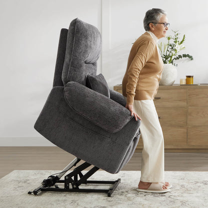 CHITA LIVING-Coro Power Lift Chair Recliner For Elderly-Lift Chair-Chenille Fabric-Cream-