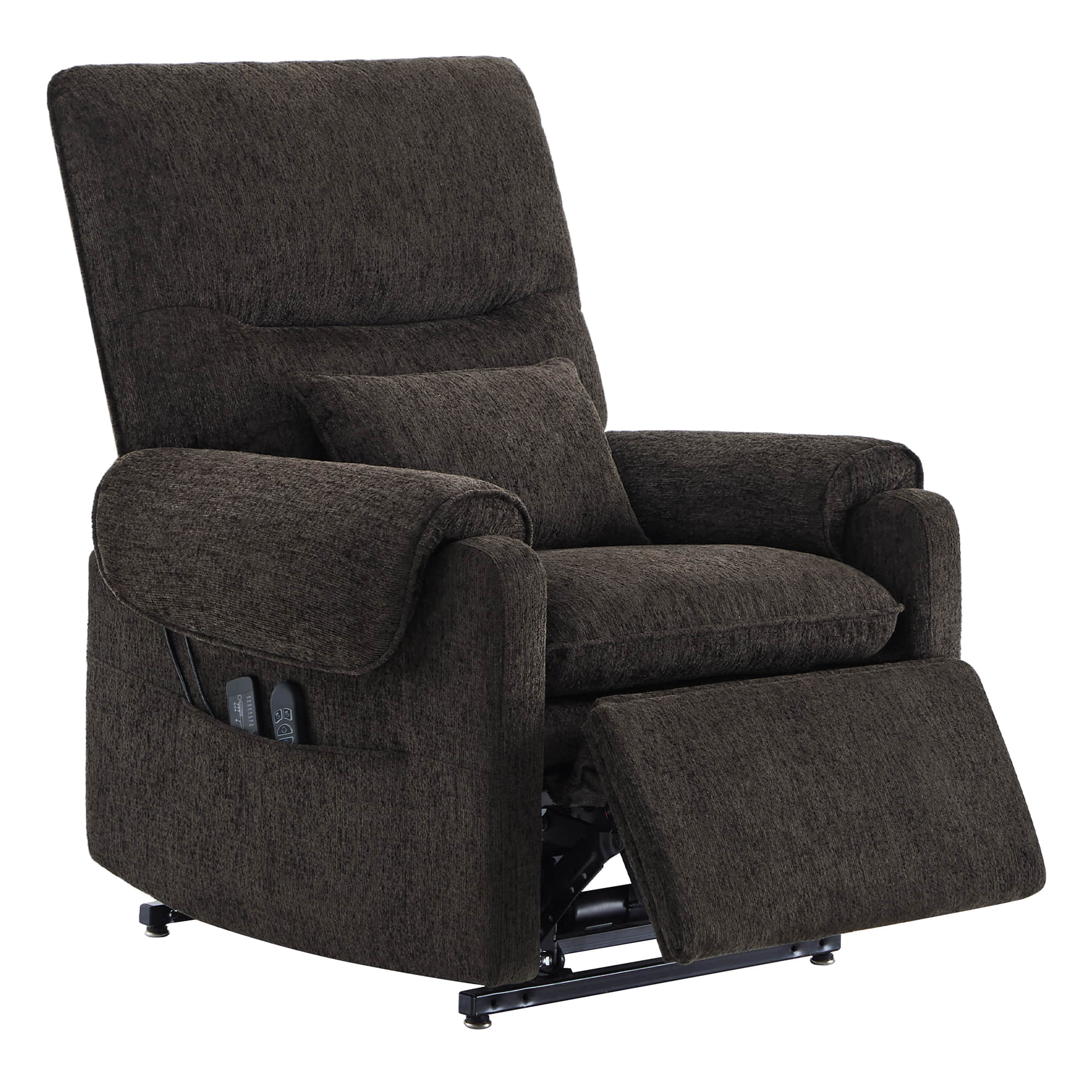 CHITA LIVING-Coro Power Lift Chair Recliner For Elderly-Lift Chair-Chenille Fabric-Dark Brown-