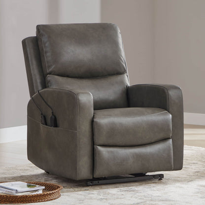 CHITA LIVING-Finley Power Lift Chair Recliner For Elderly-Lift Chair-Faux Leather-Dark Grey-