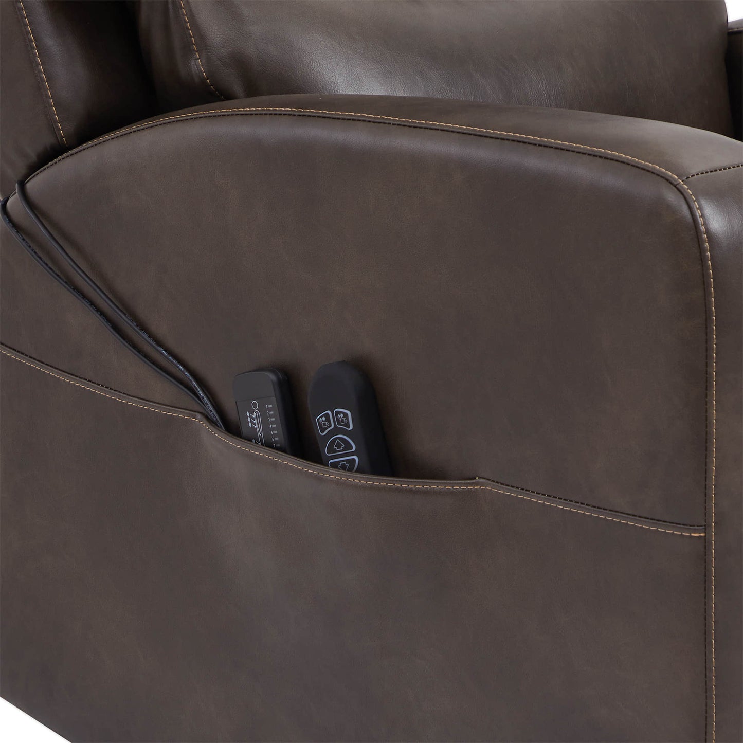 CHITA LIVING-Finley Power Lift Chair Recliner For Elderly-Lift Chair-Faux Leather-Chocolate-
