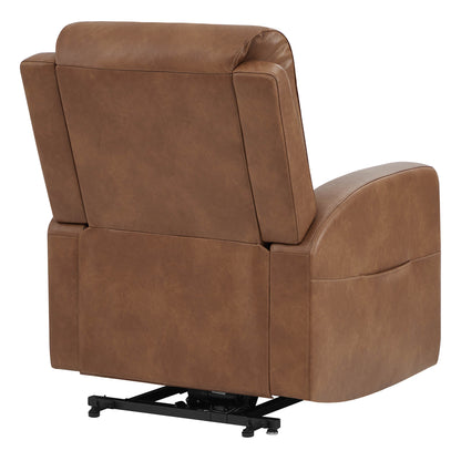 CHITA LIVING-Finley Power Lift Chair Recliner For Elderly-Lift Chair-Faux Leather-Saddle Brown-