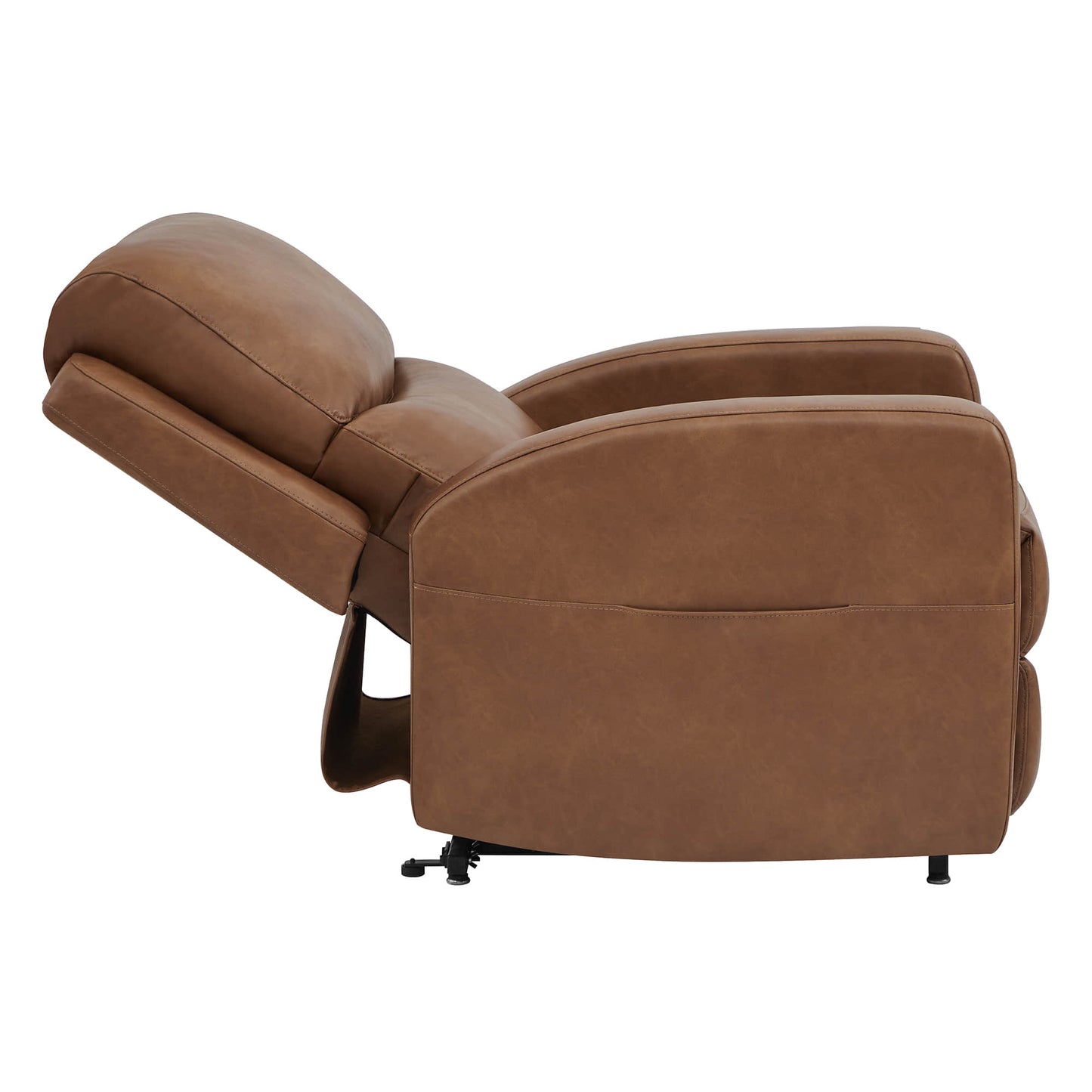 CHITA LIVING-Finley Power Lift Chair Recliner For Elderly-Lift Chair-Faux Leather-Saddle Brown-