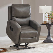 CHITA LIVING-Finley Power Lift Chair Recliner For Elderly-Lift Chair-Faux Leather-Dark Grey-