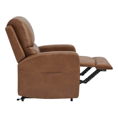 CHITA LIVING-Finley Power Lift Chair Recliner For Elderly-Lift Chair-Faux Leather-Saddle Brown-