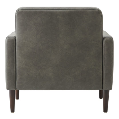 CHITA LIVING-Lucas Mid-Century Accent Chair--Faux Leather-Grey-