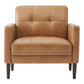 CHITA LIVING-Lucas Mid-Century Accent Chair--Faux Leather-Cognac Brown-