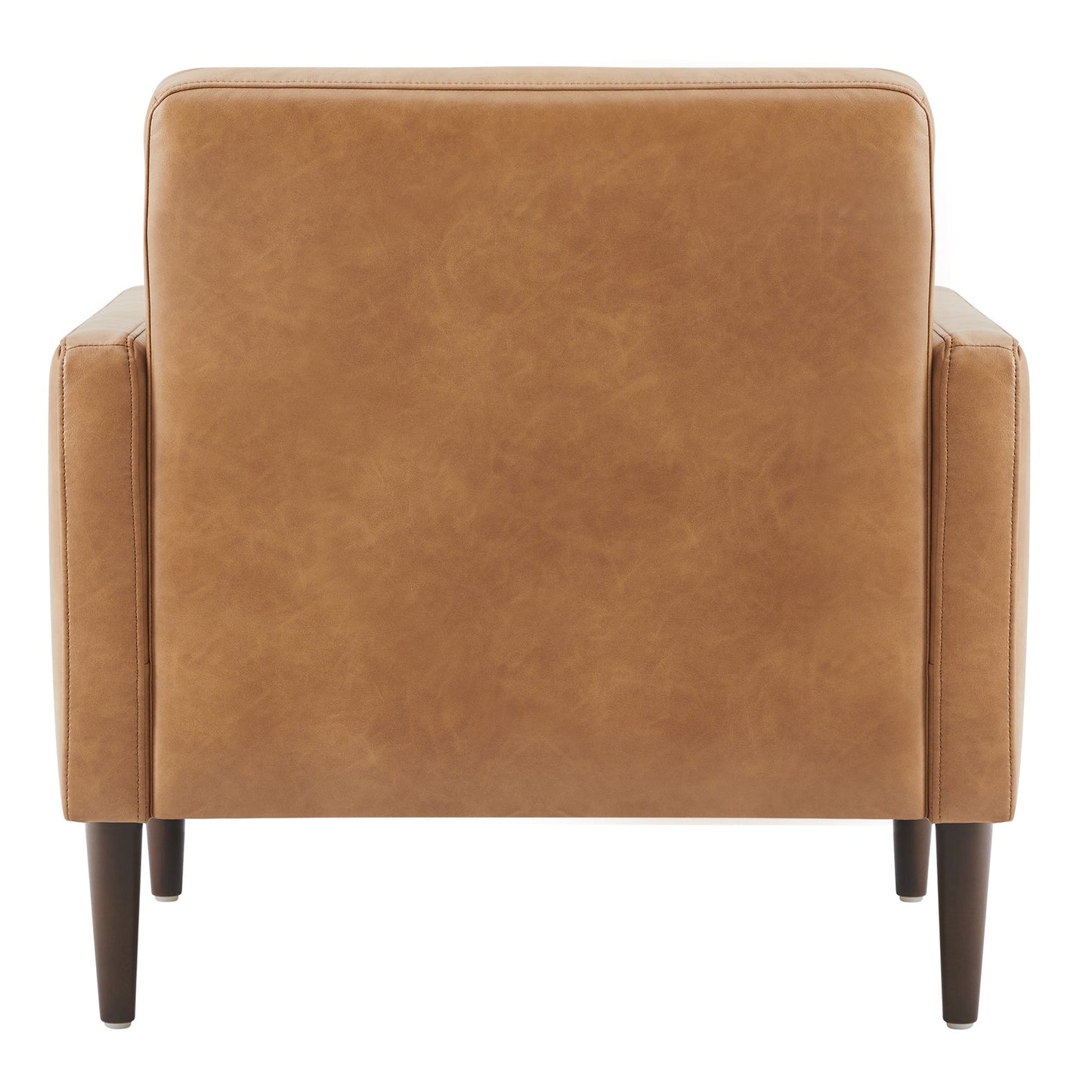 CHITA LIVING-Lucas Mid-Century Accent Chair--Faux Leather-Cognac Brown-