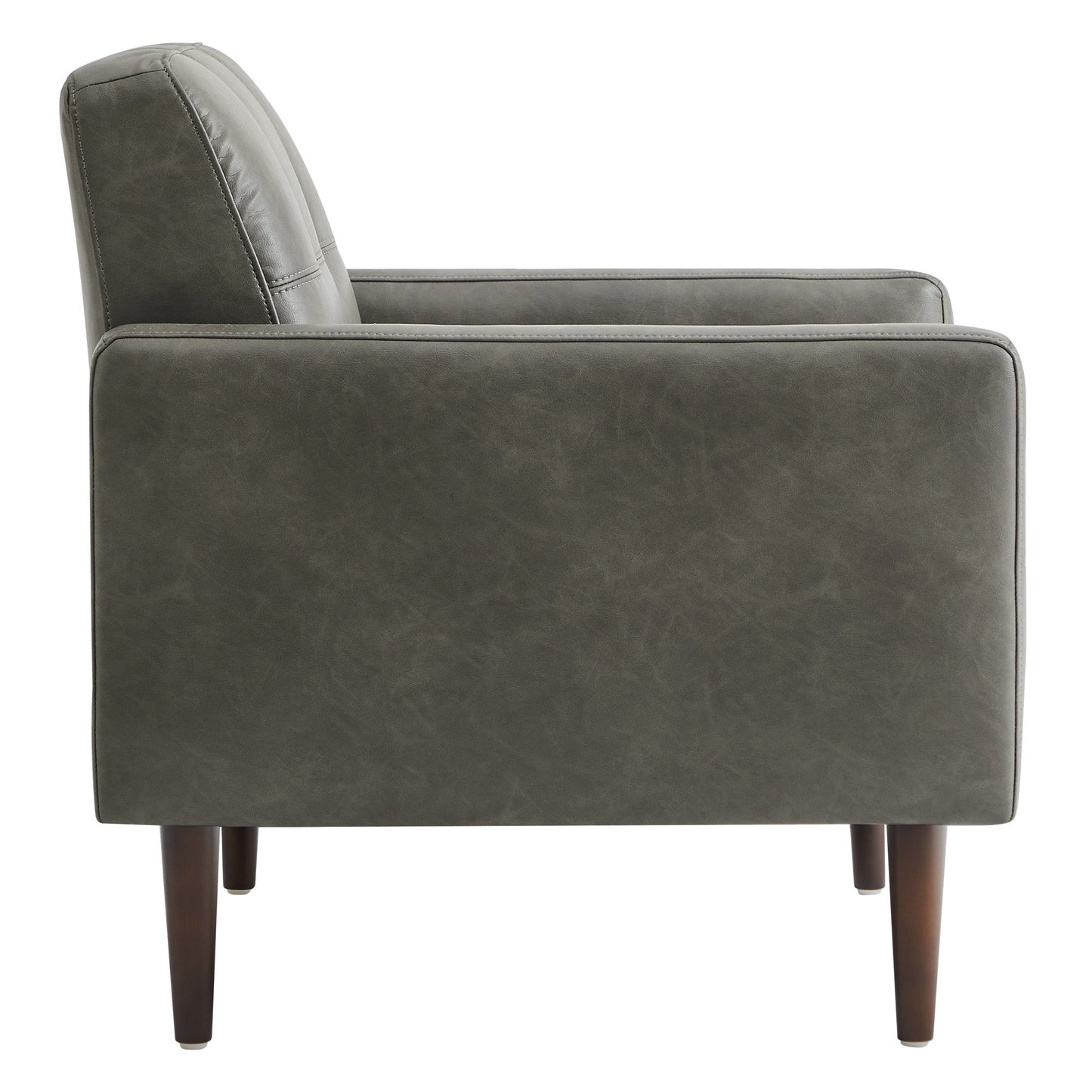 CHITA LIVING-Lucas Mid-Century Accent Chair--Faux Leather-Grey-