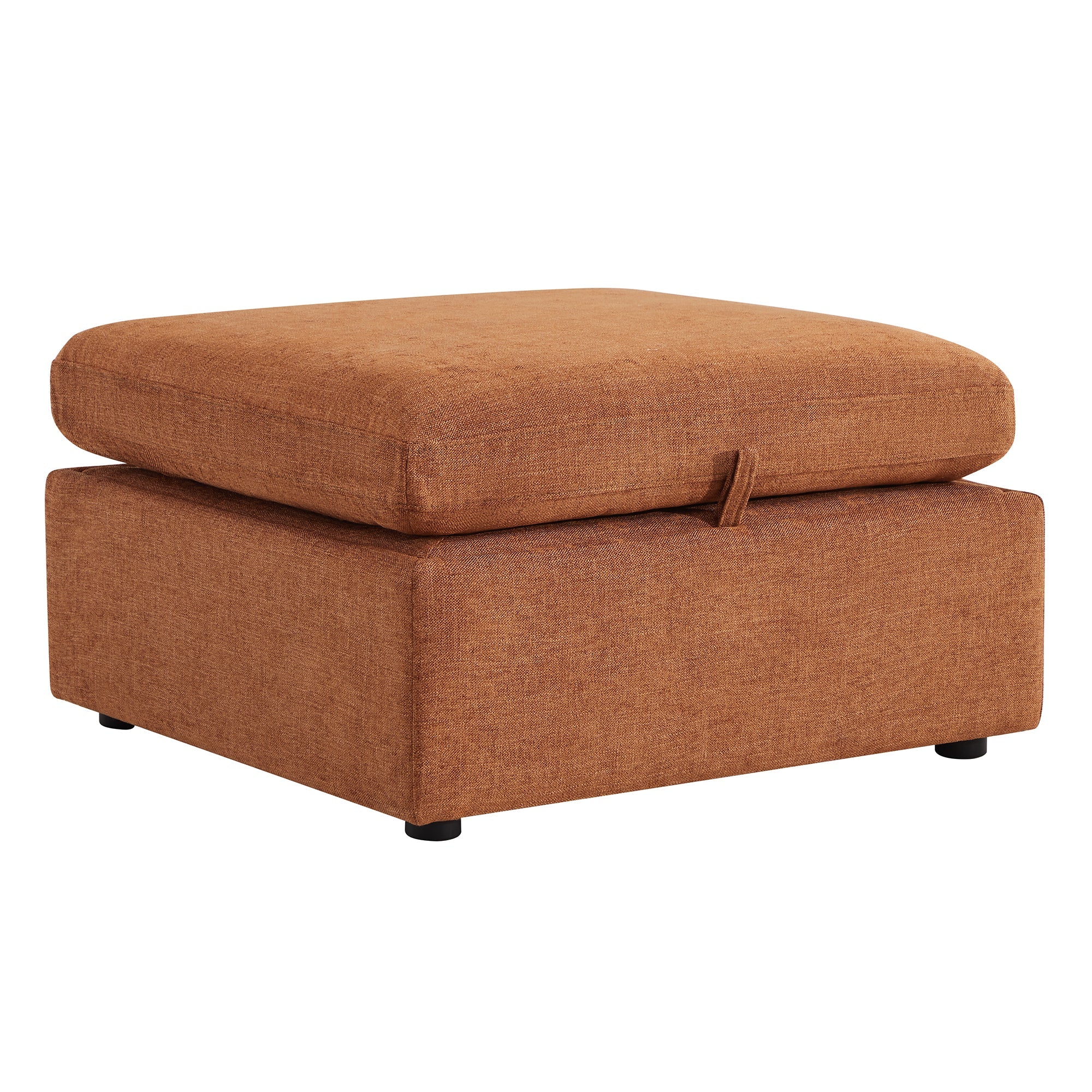 CHITA LIVING-Delaney Ottoman-Ottoman-Fabric-Terracotta-