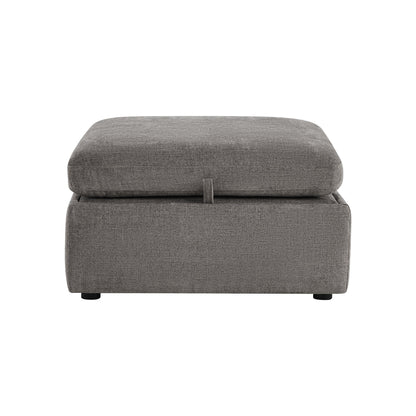 CHITA LIVING-Delaney Ottoman-Ottoman-Fabric-Fossil Gray-