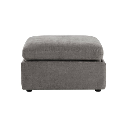 CHITA LIVING-Delaney Ottoman-Ottoman-Fabric-Fossil Gray-