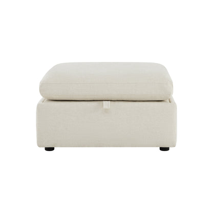 CHITA LIVING-Delaney Ottoman-Ottoman-Fabric-Linen-