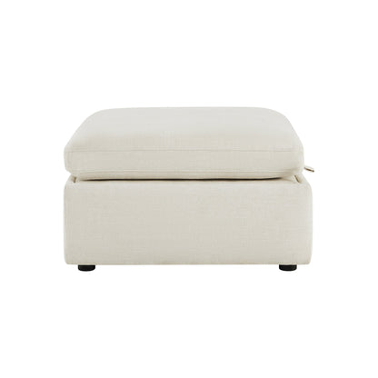 CHITA LIVING-Delaney Ottoman-Ottoman-Fabric-Linen-