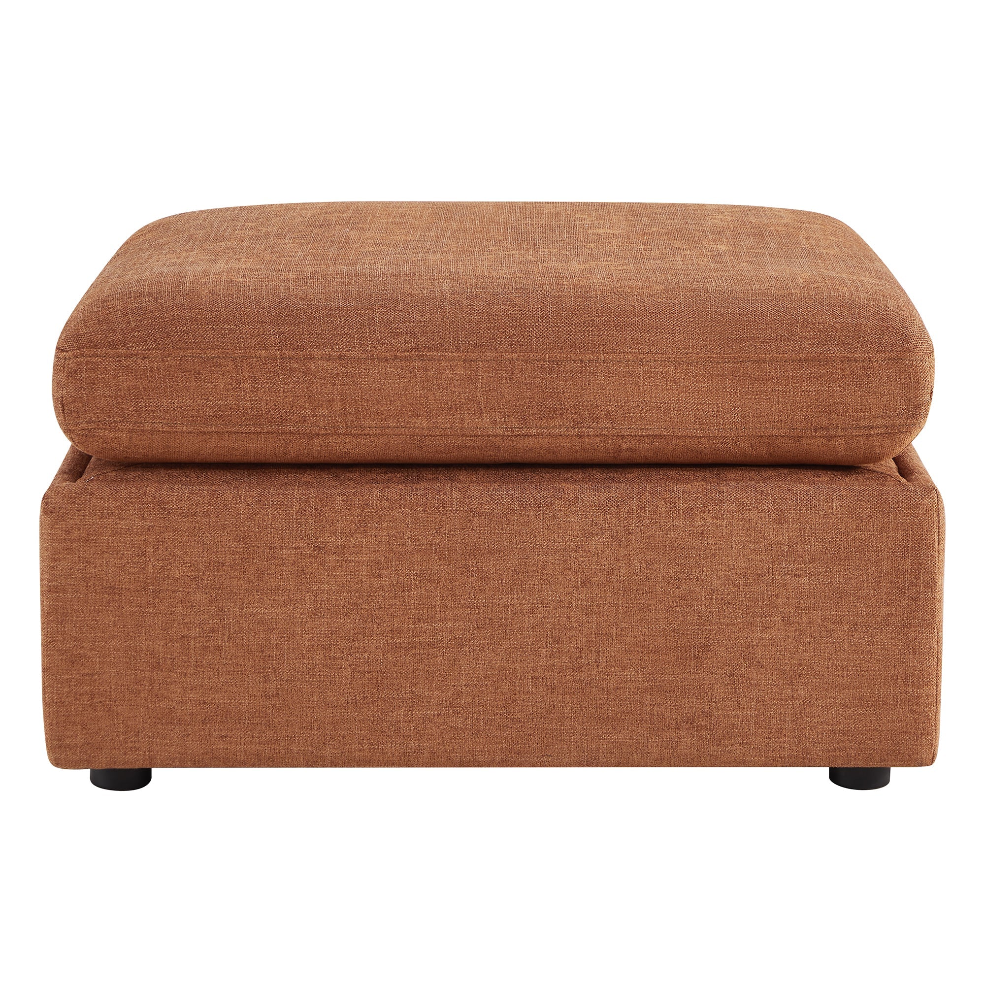 CHITA LIVING-Delaney Ottoman-Ottoman-Fabric-Terracotta-