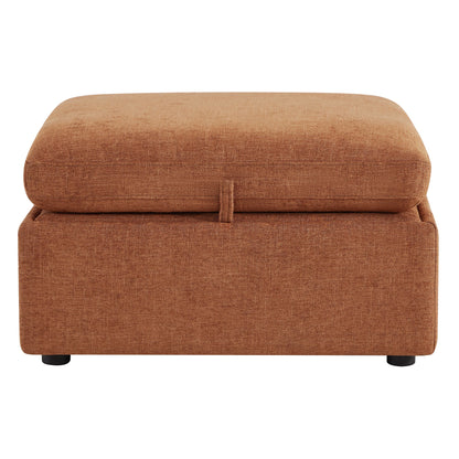 CHITA LIVING-Delaney Ottoman-Ottoman-Fabric-Terracotta-