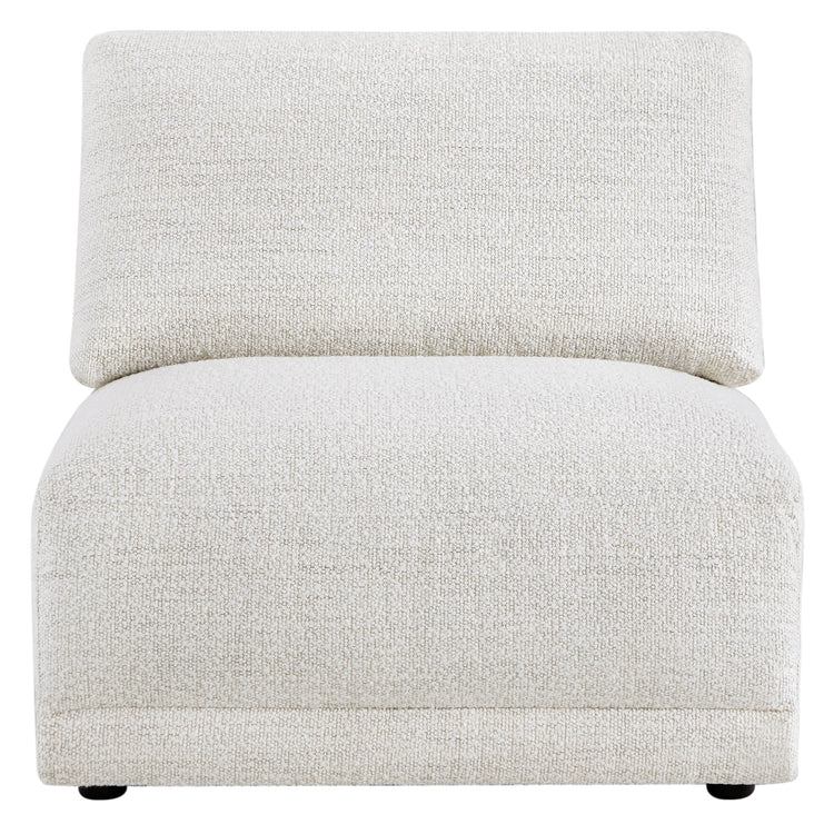 CHITA LIVING-Josie Performance Boucle Ottoman / Armless Chair-Ottoman-Performance Fabric-Armless Chair-Pearl