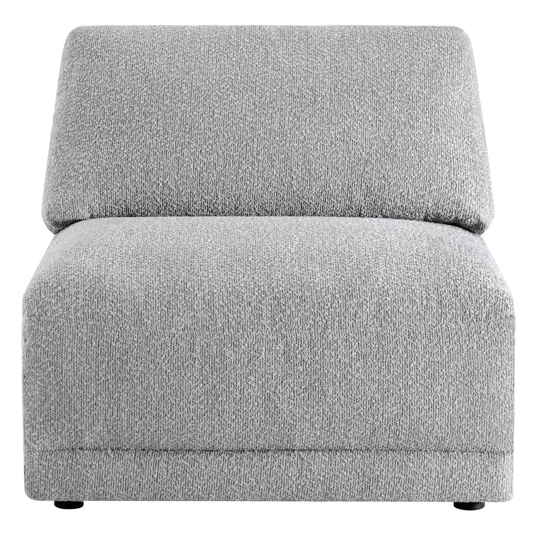 CHITA LIVING-Josie Performance Boucle Ottoman / Armless Chair-Ottoman-Performance Fabric-Armless Chair-Grey