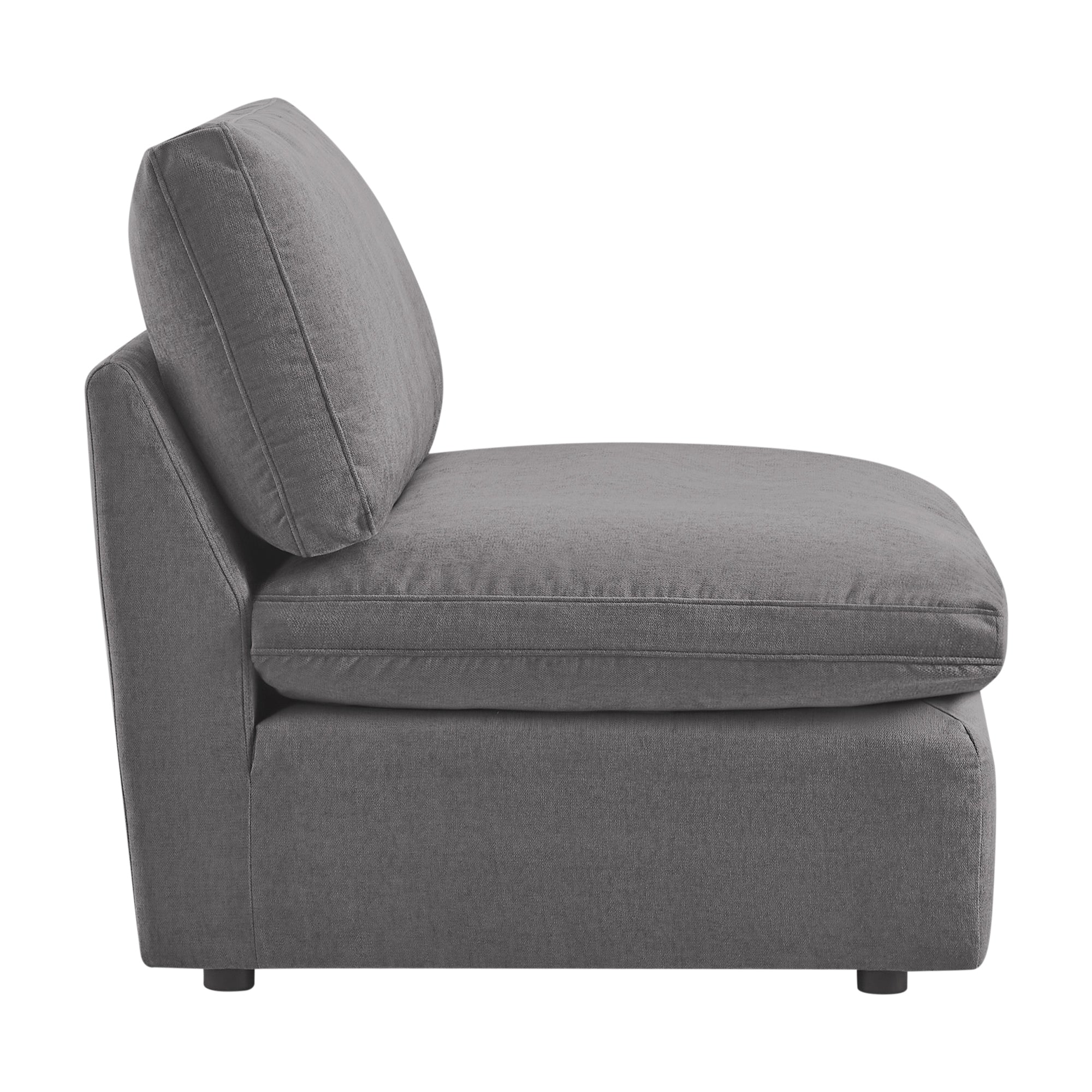 CHITA LIVING-Kenna Ottoman / Armless Chair-Ottoman-Armless Chair-Dark Gray-