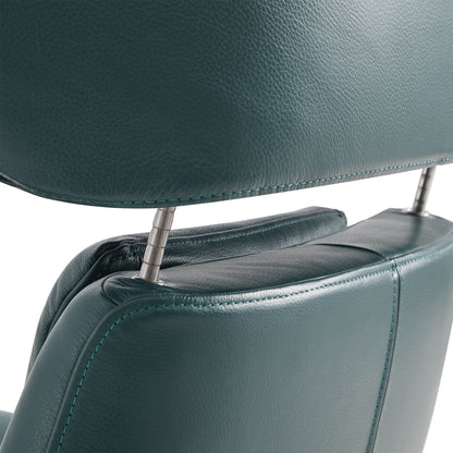 CHITA LIVING-Elvin Leather Recliner & Ottoman-Recliners-Genuine Top-grain Leather-Teal-