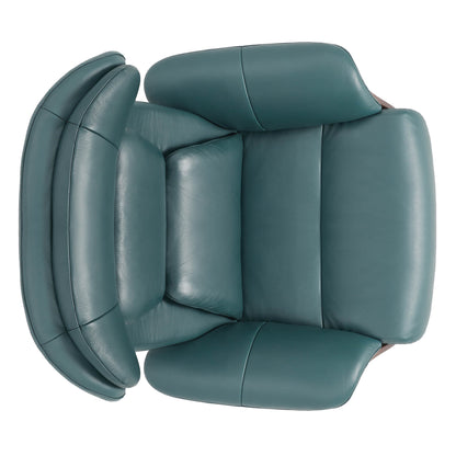 CHITA LIVING-Elvin Leather Recliner & Ottoman-Recliners-Genuine Top-grain Leather-Teal-