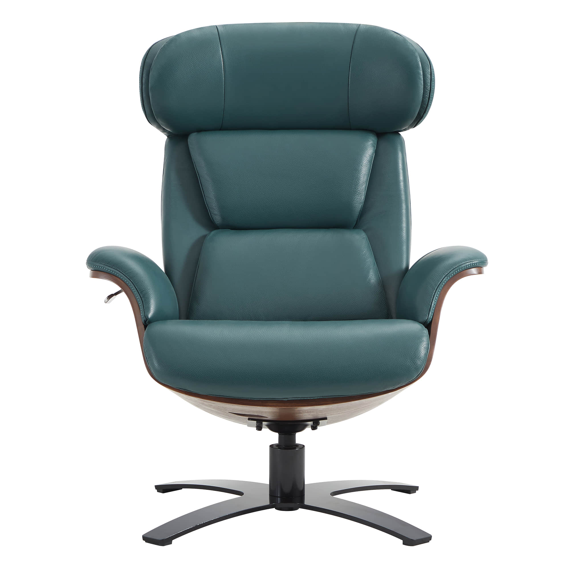 CHITA LIVING-Elvin Leather Recliner & Ottoman-Recliners-Genuine Top-grain Leather-Teal-