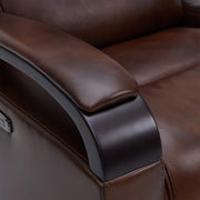 CHITA LIVING-Gentry Leather Power Swivel Glider Recliner with USB Charge-Recliners-Genuine Leather-Cognac-