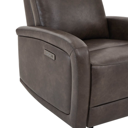 CHITA LIVING-Keni Power Wall Hugger Recliner with Type-C Port-Recliners-Faux leather-Chocolate-