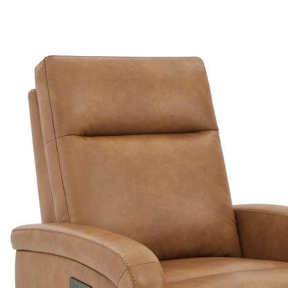 CHITA LIVING-Keni Power Wall Hugger Recliner with Type-C Port-Recliners-Faux leather-Cognac Brown-