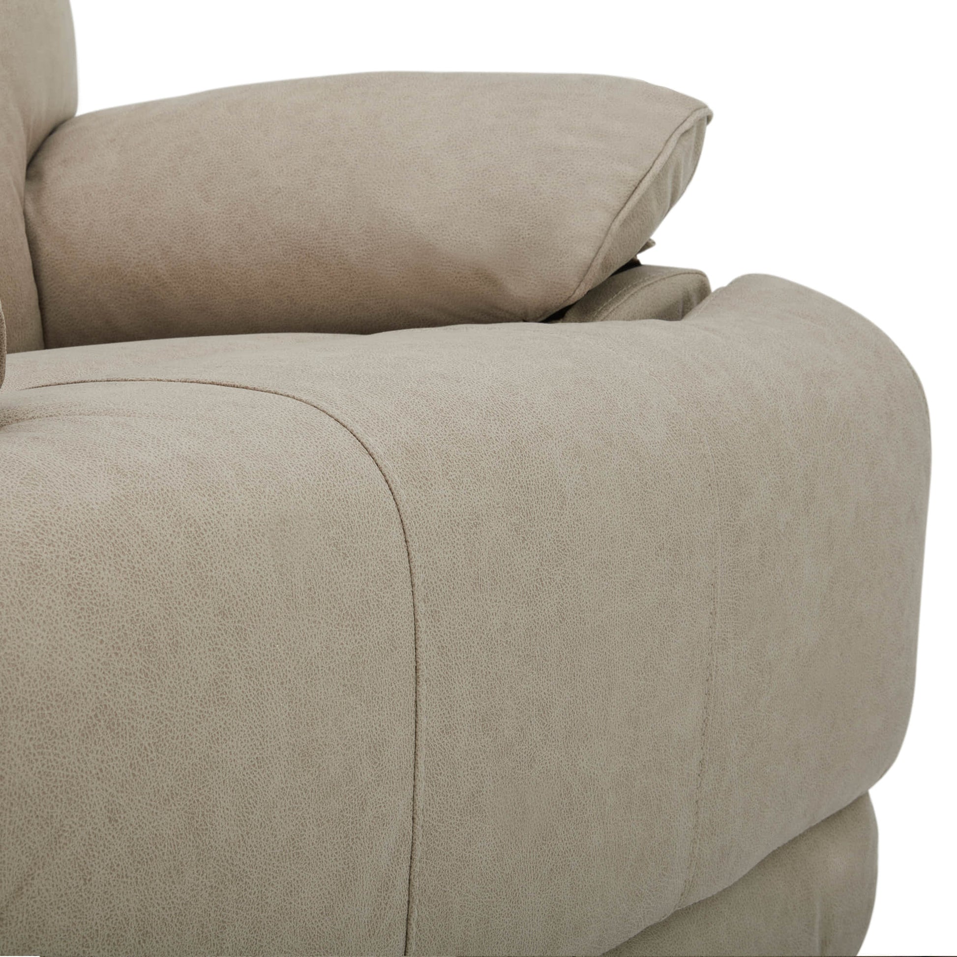 CHITA LIVING-Nya Manual Swivel Glider Recliner-Recliners-Leather Look Fabric-Beige-