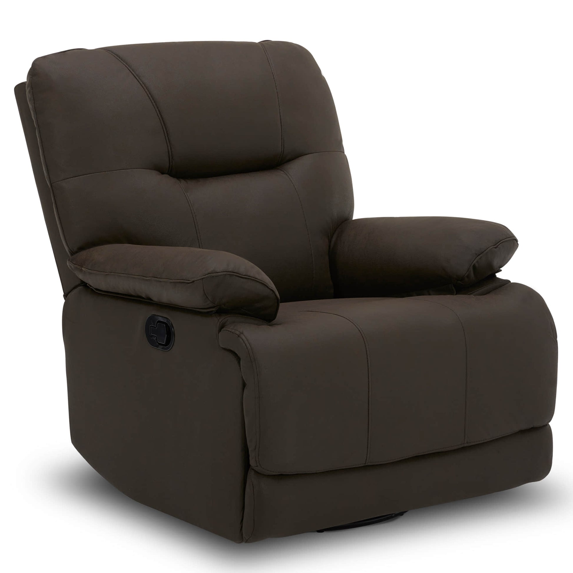 CHITA LIVING-Nya Manual Swivel Glider Recliner-Recliners-Leather Look Fabric-Espresso-