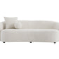 CHITA LIVING-Audrey Boucle 3-Seater Curved Sofa with Pillows (89")-Sofas-Fabric-Pearl-