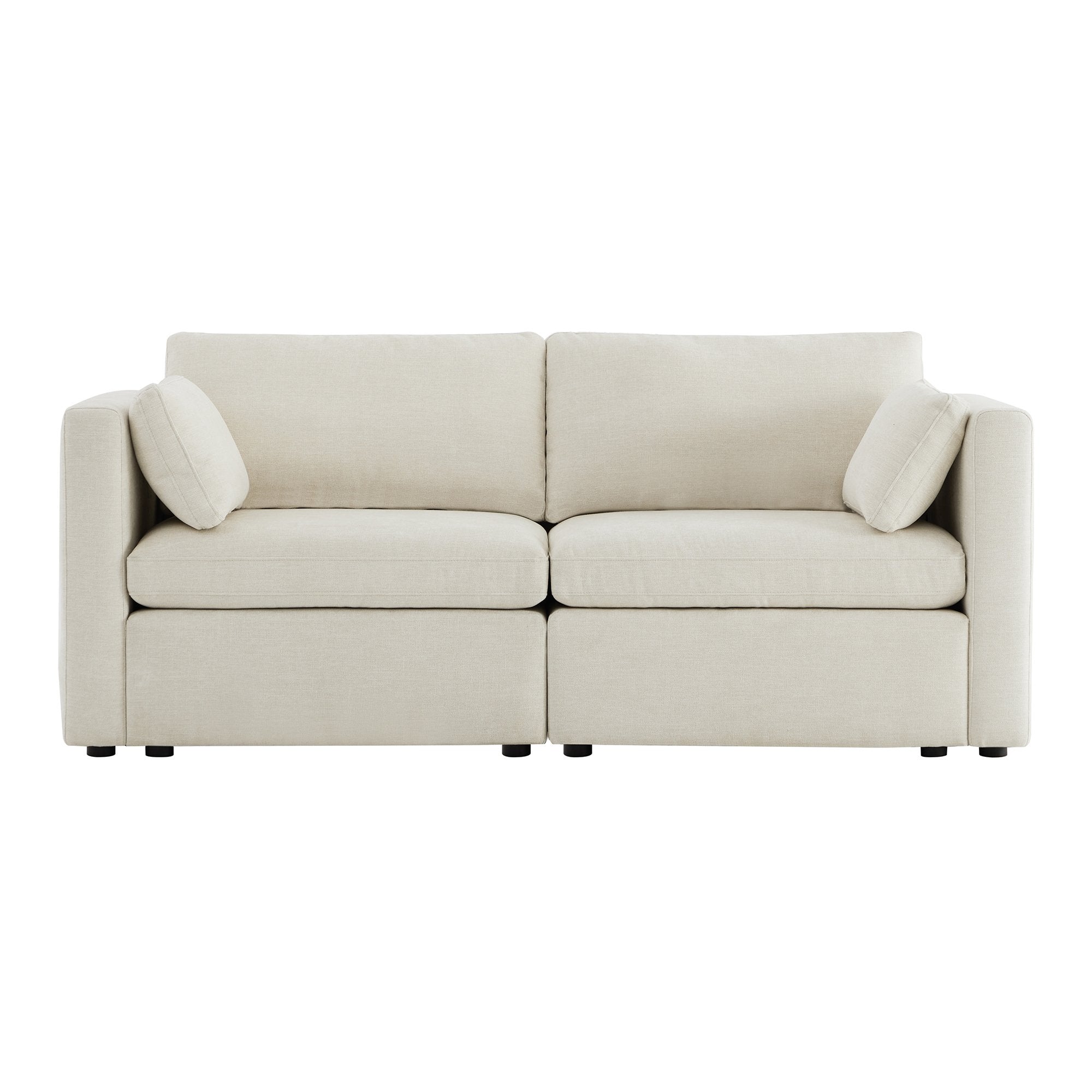 CHITA LIVING-Delaney 2-Piece Modular Sofa (78'')-Sofas-Fabric-Linen-