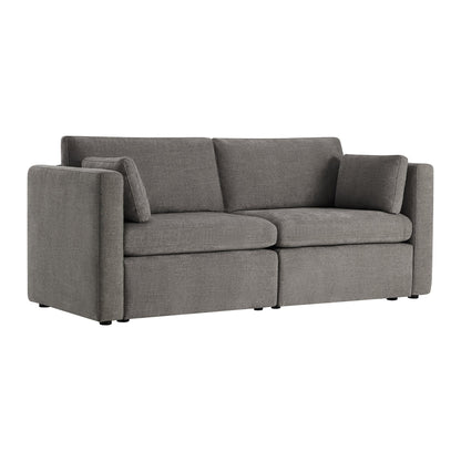 CHITA LIVING-Delaney 2-Piece Modular Sofa (78'')-Sofas-Fabric-Fossil Gray-