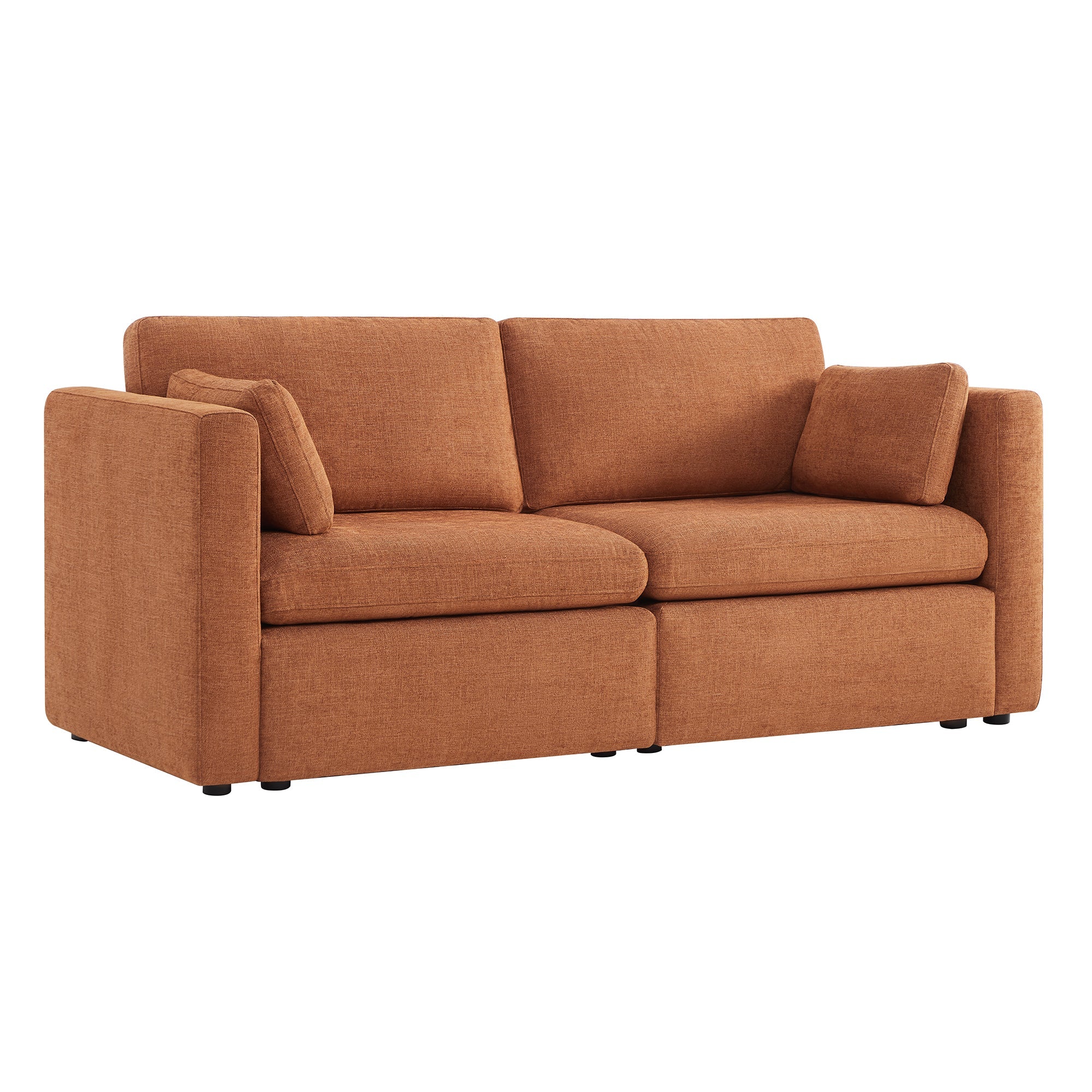 CHITA LIVING-Delaney 2-Piece Modular Sofa (78'')-Sofas-Fabric-Terracotta-