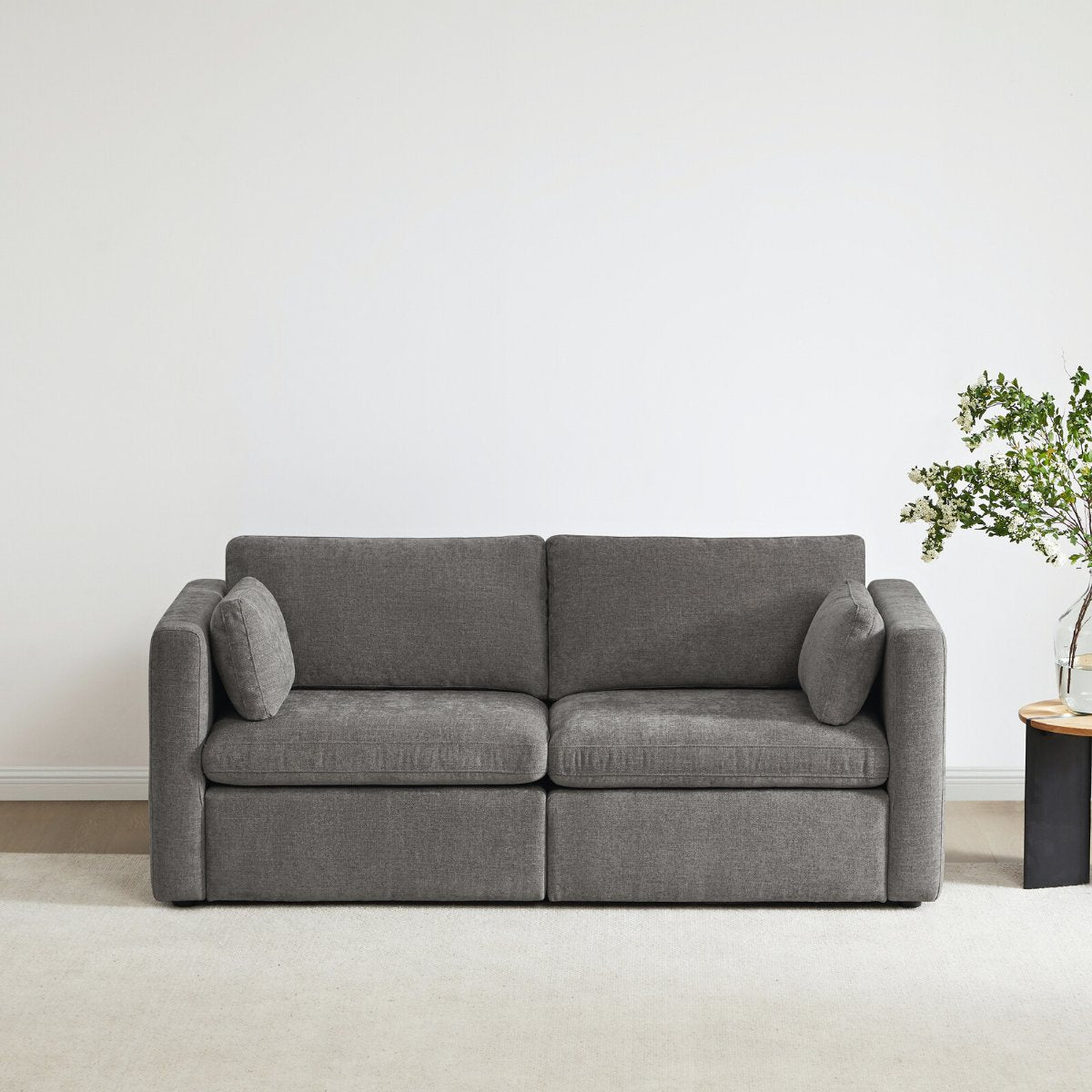 CHITA LIVING-Delaney 2-Piece Modular Sofa (78'')-Sofas-Fabric-Linen-