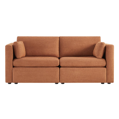 CHITA LIVING-Delaney 2-Piece Modular Sofa (78'')-Sofas-Fabric-Terracotta-