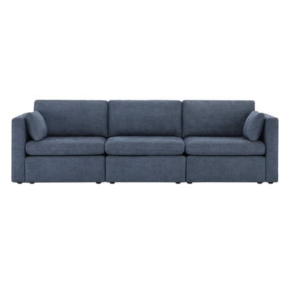 CHITA LIVING-Delaney 3-Piece Modular Sofa (112'')-Sofas-Fabric-Blue-