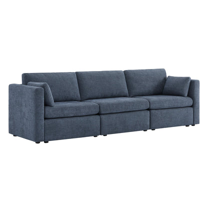 CHITA LIVING-Delaney 3-Piece Modular Sofa (112'')-Sofas-Fabric-Blue-