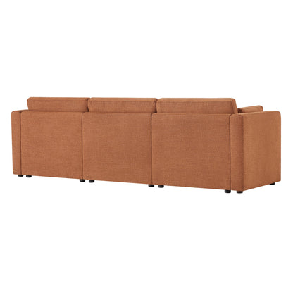 CHITA LIVING-Delaney 3-Piece Modular Sofa (112'')-Sofas-Fabric-Terracotta-