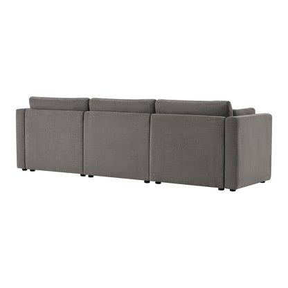 CHITA LIVING-Delaney 3-Piece Modular Sofa (112'')-Sofas-Fabric-Fossil Gray-