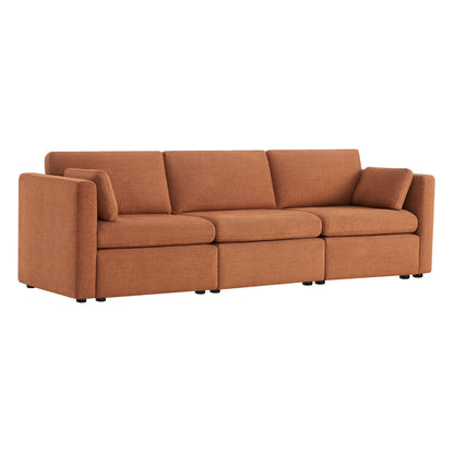 CHITA LIVING-Delaney 3-Piece Modular Sofa (112'')-Sofas-Fabric-Terracotta-