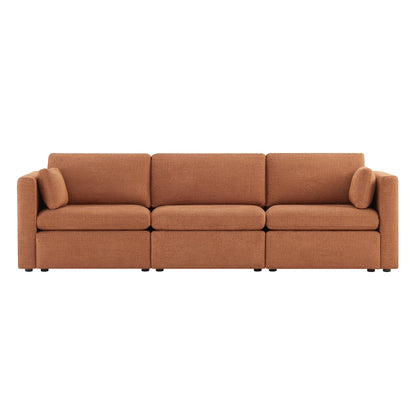 CHITA LIVING-Delaney 3-Piece Modular Sofa (112'')-Sofas-Fabric-Terracotta-