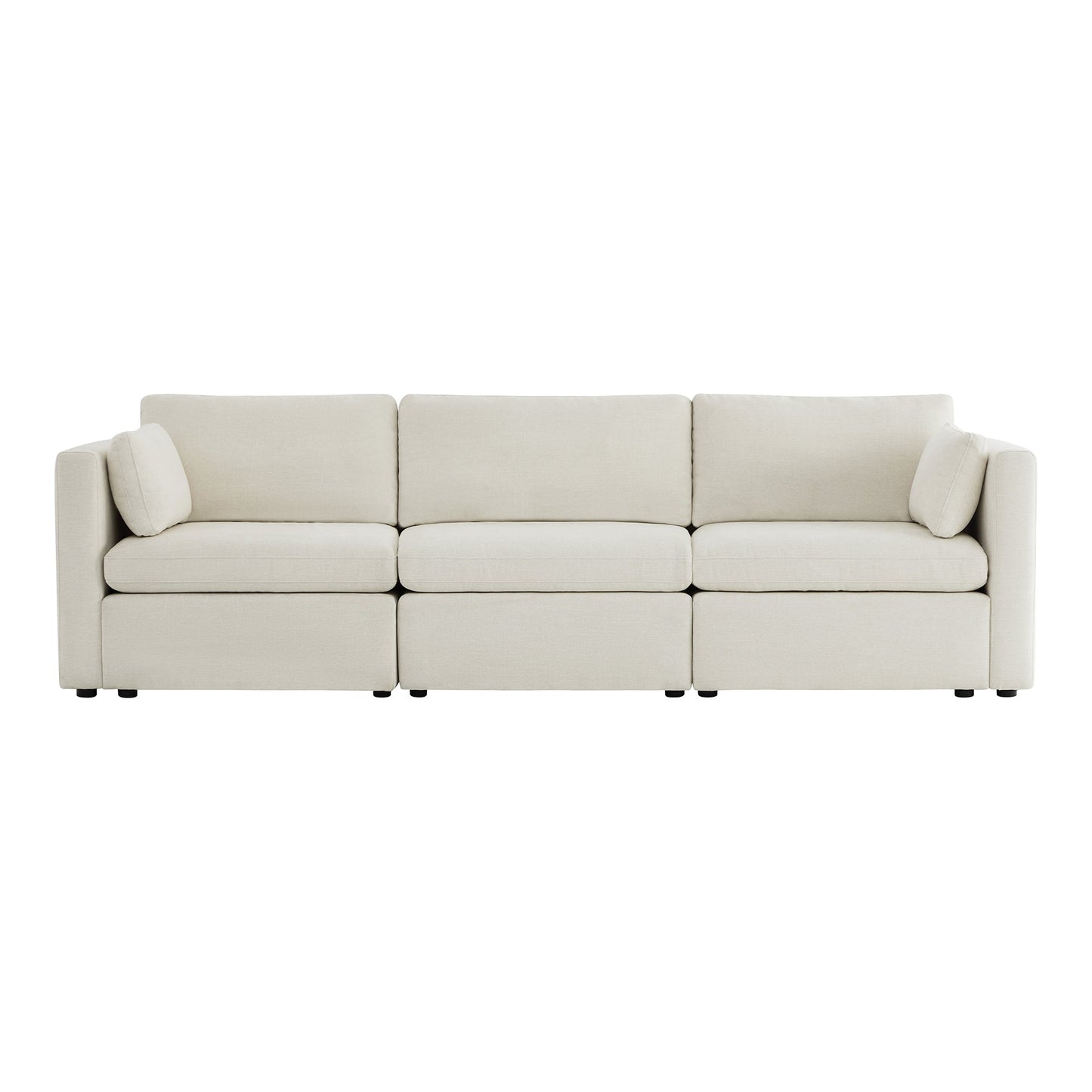 CHITA LIVING-Delaney 3-Piece Modular Sofa (112'')-Sofas-Fabric-Linen-