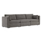 CHITA LIVING-Delaney 3-Piece Modular Sofa (112'')-Sofas-Fabric-Fossil Gray-