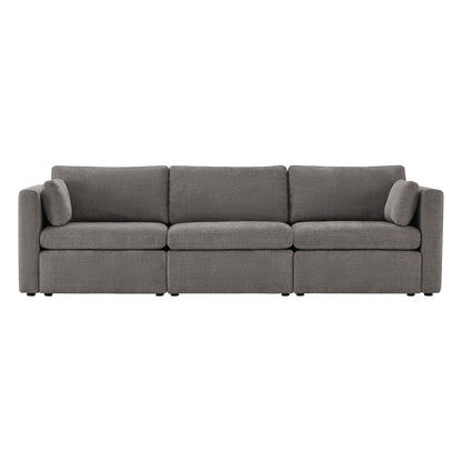 CHITA LIVING-Delaney 3-Piece Modular Sofa (112'')-Sofas-Fabric-Fossil Gray-