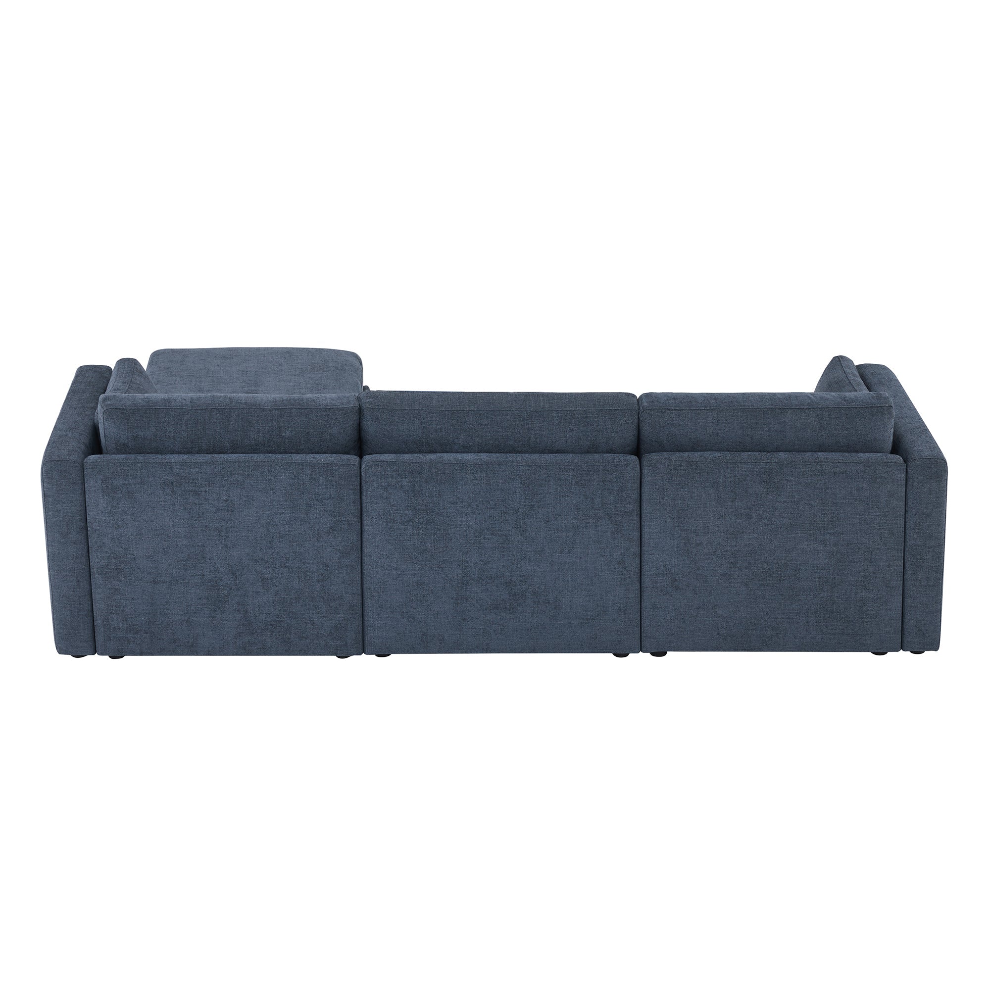 CHITA LIVING-Delaney 4-Piece Modular Sofa Chaise (112'')-Sofas-Fabric-Blue-