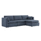 CHITA LIVING-Delaney 4-Piece Modular Sofa Chaise (112'')-Sofas-Fabric-Terracotta-